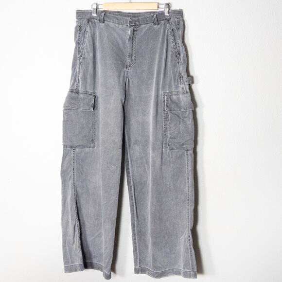 Gap Women’s Cargo Jeans Wide Leg Utility Washed Black Soft Grunge Size 14 Tall - Picture 1 of 8